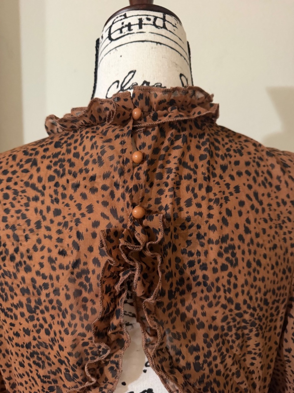 Leopard Print Ruffle Mini Dress - Picture 3 of 6